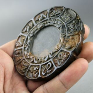 3  China old jade hand - carved Chinese zodiac ancient jade Ink stone 2023 5