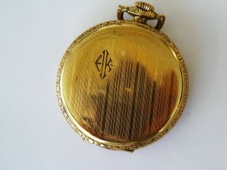 VNTG SWISS CRETETS 15JEWEL GOLDFILLED POCKET WATCH W MONO - PARTS/REPAIR 2