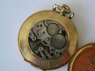 VNTG SWISS CRETETS 15JEWEL GOLDFILLED POCKET WATCH W MONO - PARTS/REPAIR 5