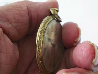 VNTG SWISS CRETETS 15JEWEL GOLDFILLED POCKET WATCH W MONO - PARTS/REPAIR 6