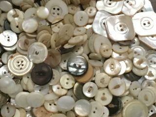 Antique & Vintage Buttons - Mother Of Pearl,  Abalone,  Shell - Various Sizes Lot5