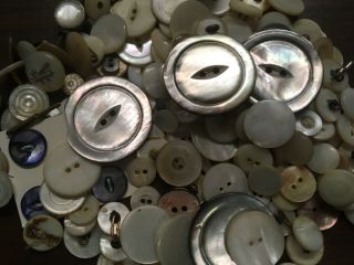 Antique & Vintage Buttons - Mother Of Pearl,  Abalone,  Shell - Various Sizes Lot4