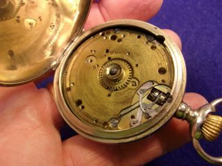 2 of 6,  VTG ANTIQUE 8 JOURS HERDOMAS POCKET WATCH,  RED NUMBERS,  PARTS 8