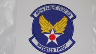 VINTAGE AIR FORCE PATCH - 412th Flight Test Squadron Speckled Trout 4