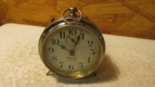 Antique Nickel Plated Peg Leg Baby Ben Alarm Clock Parts