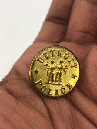 Vintage Antique Detroit Police Uniform Button From Early 1900s 