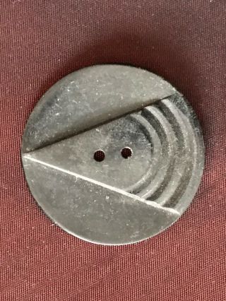 Large Vintage Art Deco Design Carved Bakelite Button 1 3/8 " (3.  5 Cm)