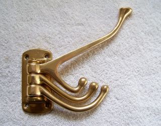 Vintage Brass 3 - Tier 4 - Arm/hooks Swing - Out Coat Robe Towel Hat Clothes Hook