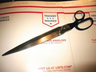Antique/vintage Warner Tools Tailors Shears Or Scissors In Good Cond.  12 3/4 "