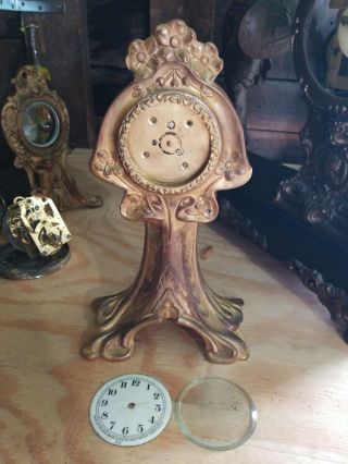 Antique Haven Clock Co.  Art Nouveau Mantle Clock Runs