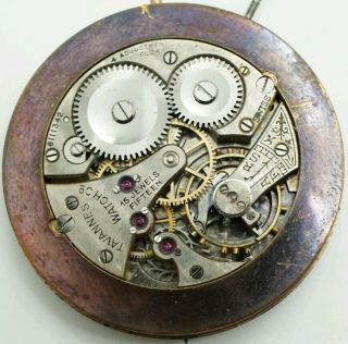 Rare Tavannes 330 15 Jewel Pocket Watch Movement For Repair