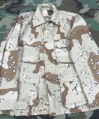 Us Army Camo Bdu Shirt Coat Camouflage Desert Storm 6 Color Choc Chip Med Sh
