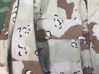 US ARMY CAMO BDU SHIRT COAT CAMOUFLAGE DESERT STORM 6 COLOR CHOC CHIP MED SH 3
