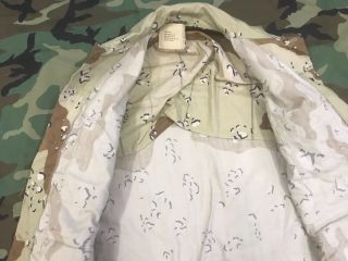 US ARMY CAMO BDU SHIRT COAT CAMOUFLAGE DESERT STORM 6 COLOR CHOC CHIP MED SH 4