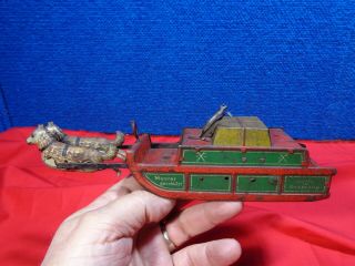 Antique Toy Tin Litho German Wind Up Toy Or Restoration