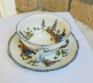 Rare Lovely Royal Albert Dainty Dinah Figural Butterfly Handle Tea Cup & Saucer 7