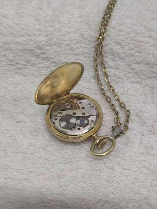 Vintage Arnex Pocket Watch 17 Jewels w/chain Incabloc France 5