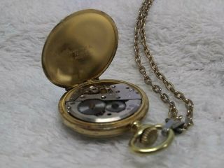 Vintage Arnex Pocket Watch 17 Jewels w/chain Incabloc France 6