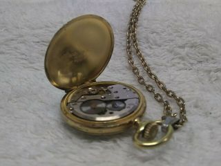 Vintage Arnex Pocket Watch 17 Jewels w/chain Incabloc France 7