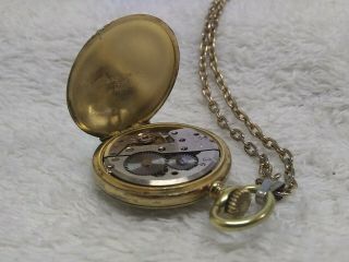 Vintage Arnex Pocket Watch 17 Jewels w/chain Incabloc France 8