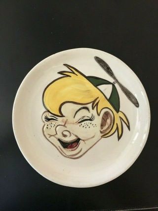 Vintage Rare Ceramic Plate Of Beany From Tv Show Beany & Cecil By Bob Clampett