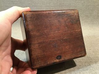 Antique 19th Century Brass Inlaid Mahogany Wood Tea Caddy Box 5