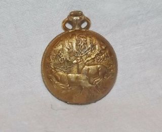 Vintage Arnex,  17 Jewels,  Incaboc Pocket Watch,  Swiss Made,  Deer Etched Front Cover