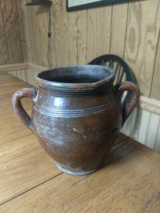 Pottery Possibly Galena Pottery Vase Crock Handled Antique Primitive