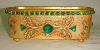 Vintage Empire Art Gold Jeweled Dresser Container