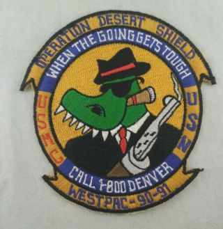 Operation Desert Shield Westpac 90 - 91 Uss Denver Large Size Cruise Patch