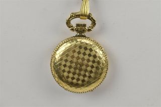 Vintage Wittnauer 8k 17 Jewels Swiss Ladies Pocket Watch Gold Tone Woven