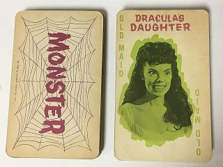 Vintage 1964 MONSTER Old Maid Milton Bradley Rare Horror Playing Cards 2