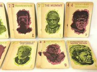 Vintage 1964 MONSTER Old Maid Milton Bradley Rare Horror Playing Cards 4
