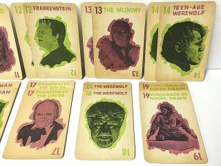Vintage 1964 MONSTER Old Maid Milton Bradley Rare Horror Playing Cards 6
