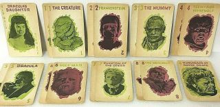 Vintage 1964 MONSTER Old Maid Milton Bradley Rare Horror Playing Cards 7