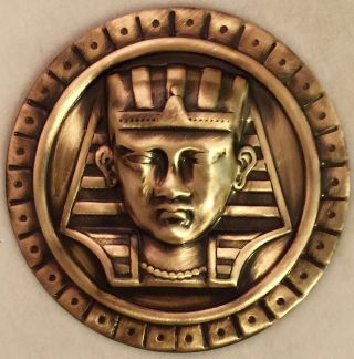 Extra Large Egyptian King Tut - 3D - Antiqued Brass - Huge 2 1/4” Inch Button 3