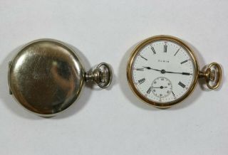 Two Elgin Pocket Watches,  Grade 301 And 344,  Size 12s