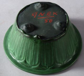 Antique Weller Matte Green Art Pottery Bowl Incised Form Arts & Crafts Mission 2