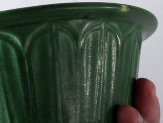 Antique Weller Matte Green Art Pottery Bowl Incised Form Arts & Crafts Mission 6