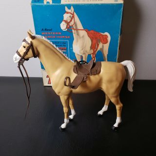 Vintage Marx Johnny West Thunderbolt Hose With Saddle Bridle & Box Toy