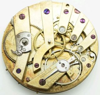 Rare Key Wind Pocket Watch Movement For Repair 45mm