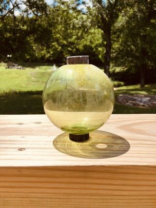 Odd Color Light Green Lightning Rod Ball Weathervane Insulator Glass Bottle