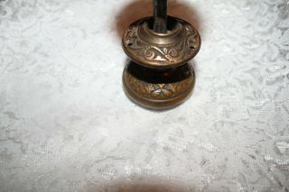 Antique Eastlake Victorian Brass? Door Knob Set w/ Both Back Plates Pair 5