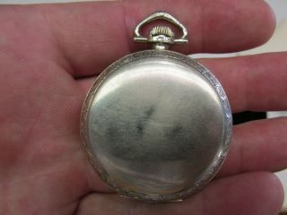 14K Gold Filled Illinois Pocket Watch Movement Signed Commodore Perry REPAIR E14 4