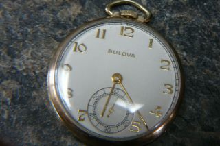 Bulova 10 Size 15 J Pocket Watch - Runs