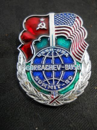 Rare Usa American &soviet Cccp Flags Pin Badge Ussr /cccp/