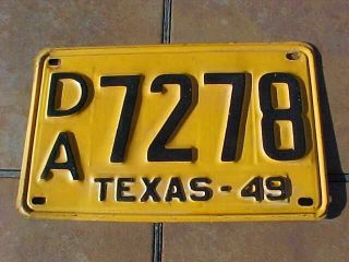 1949 Texas License Plate
