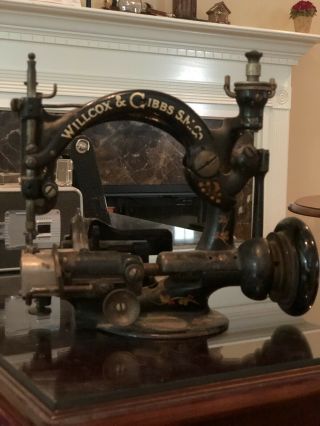 Antique Willcox And Gibbs Cast Iron Crank Sewing Machine