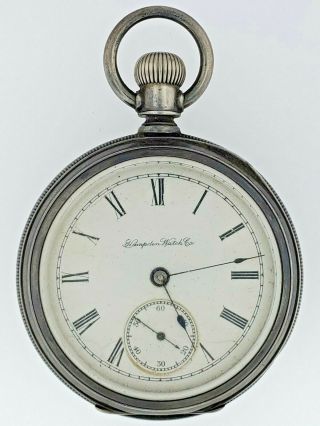 Vintage Hampden Watch Co.  Coin Silver Pocket Watch - Running Well