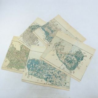 I510: Japanese Old Wood - Block Print Map Of Edo Period.  1